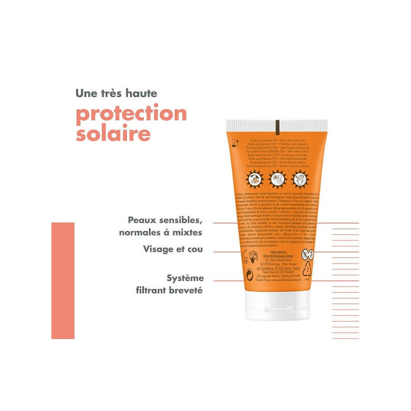 Avene Solaire SPF50+ Fluide ss parfum - Parmarket