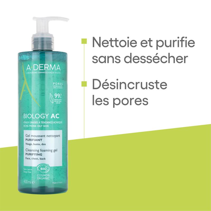 A-DERMA BIOLOGY AC Gel moussant 400ml - Paramarket