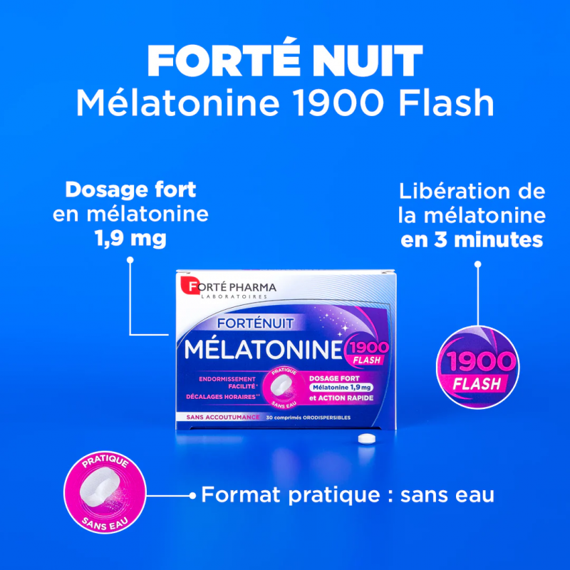 Forté Melatonine 1900 Flash Comprimés - Paramarket.com