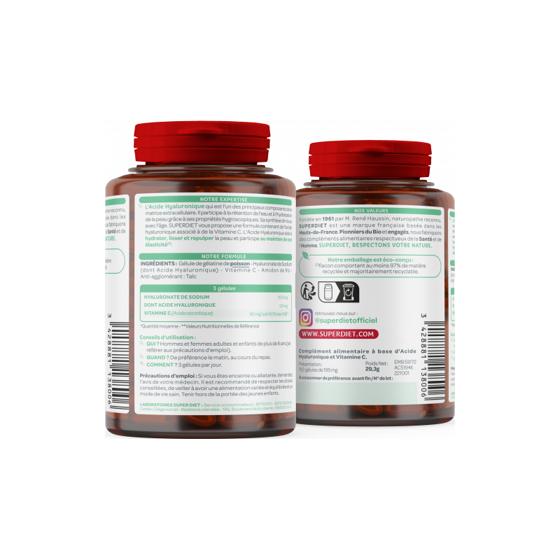 Superdiet Acide Hyaluronique et Vitamine C - Paramarket