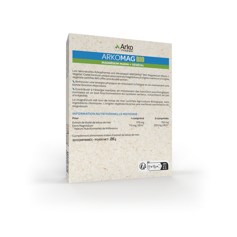 Arkopharma Arkomag BIO Magnésium marin & végétal comprimés - Paramarket