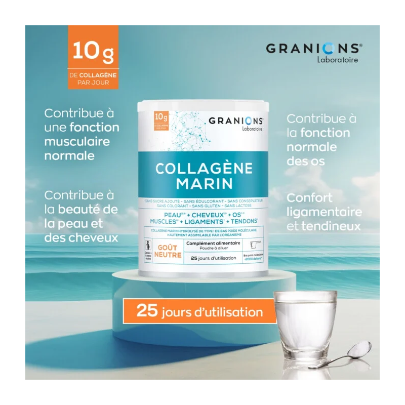 Granions Collagène Marin Type 1 Gout neutre - Paramarket.com
