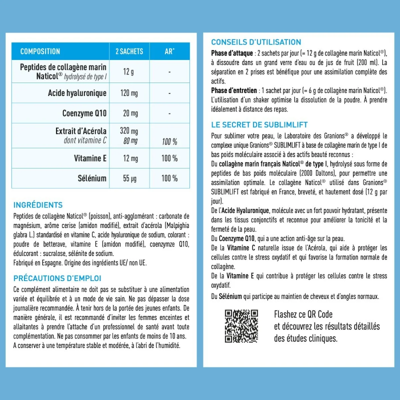 Granions Collagene+ Sublimlift Sachet 12g Gout cerise - Paramarket.com