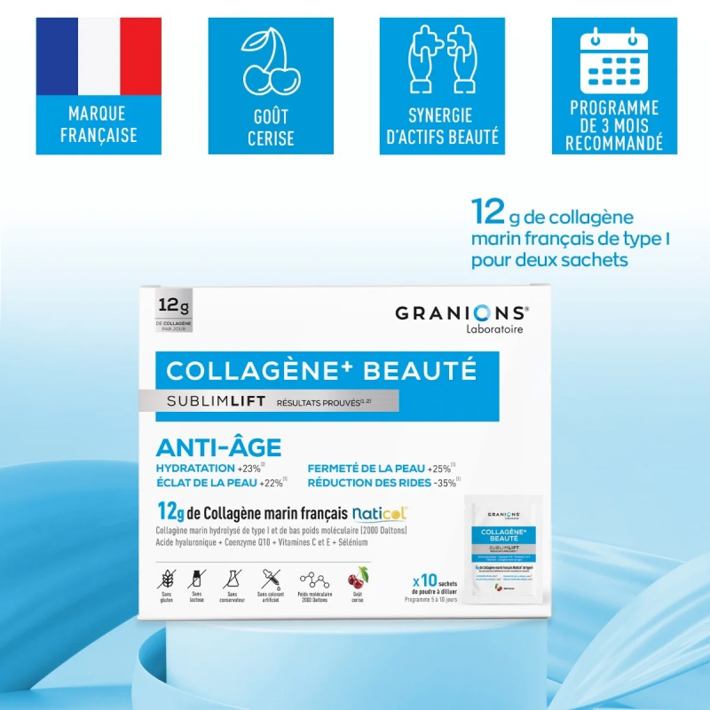 Granions Collagene+ Sublimlift Sachet 12g Gout cerise - Paramarket.com