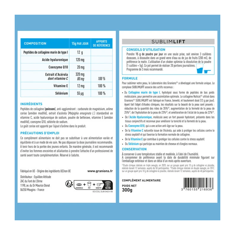 Granions Collagene+ Sublimlift Beauté Poudre Gout Cerise – Paramarket.com