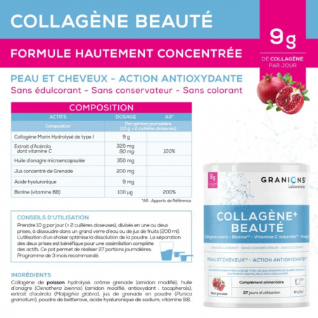 Granions Collagene+ Beauté 9g Gout Grenade – Paramarket.com Granions Collagene+ Beauté 9g Gout Grenade – Paramarket.com