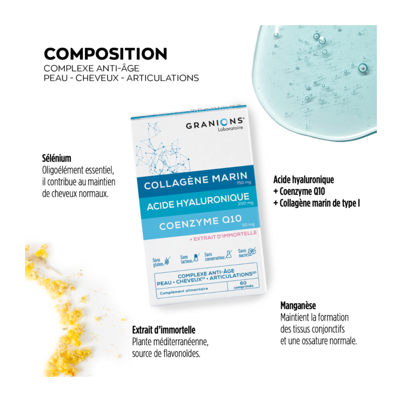 Granions Collagène Complexe Anti-âge Acide hyaluronique & Coenzyme Q10 – Paramarket.com
