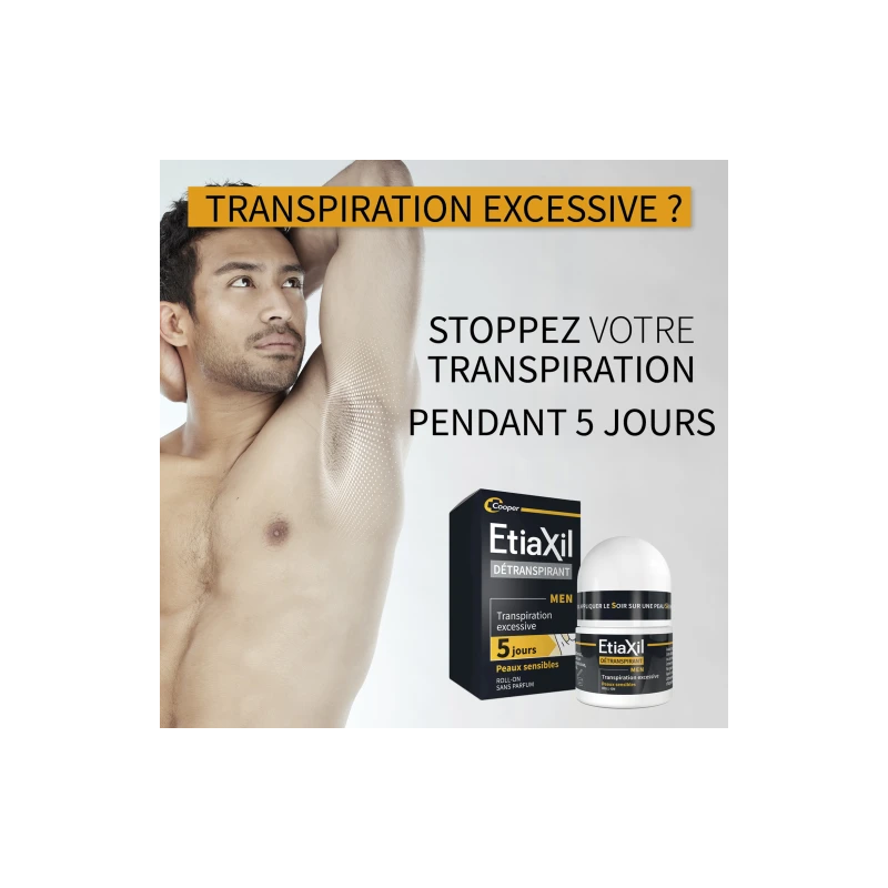Etiaxil Détranspirant Men Peaux Sensibles Roll-On – Paramarket.com