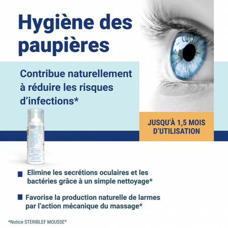 Steriblef Mousse Nettoyante Paupières & Cils – Paramarket.com Steriblef Mousse Nettoyante Paupières & Cils – Paramarket.com
