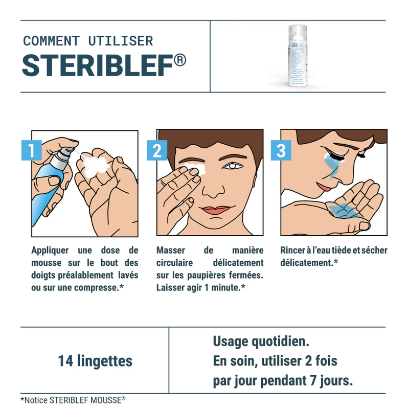 Steriblef Mousse Nettoyante Paupières & Cils – Paramarket.com