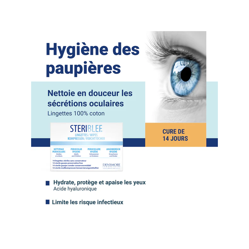 Densmore Steriblef Lingettes Nettoyage perioculaire – Paramarket.com
