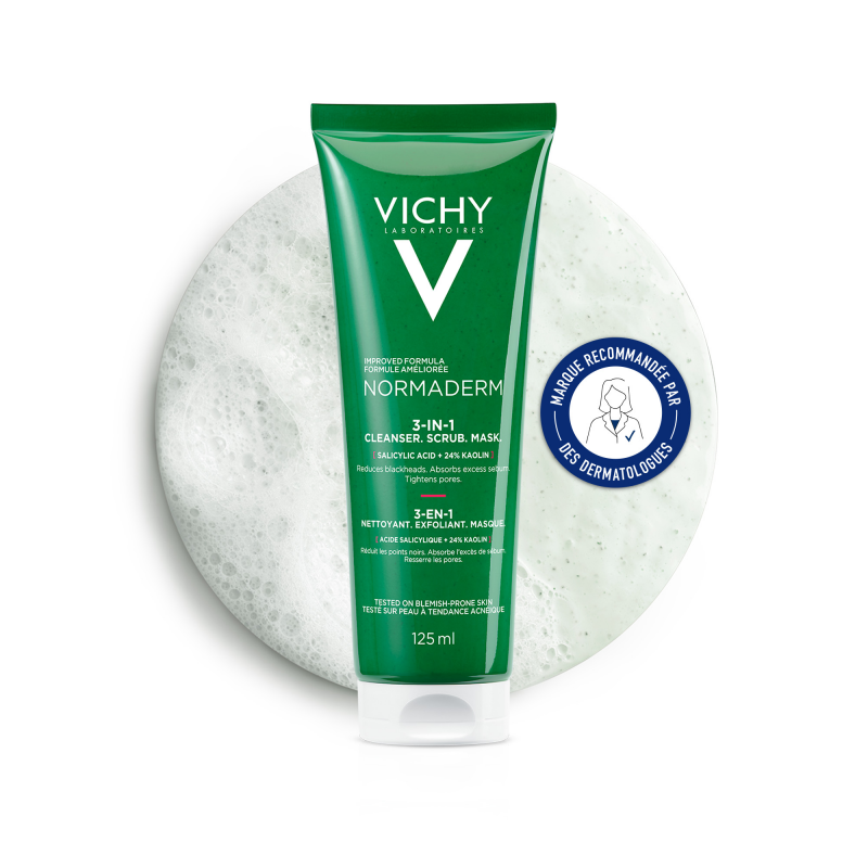 Vichy Normaderm 3 en 1 Nettoyant Exfoliant Masque - Paramarket.com