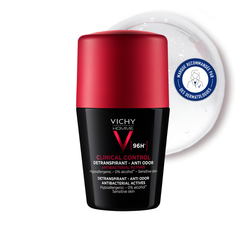 Vichy Homme Détranspirant anti-odeur 96h Roll-on - Paramarket.com