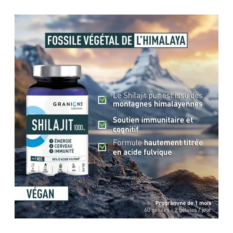 Granions Shilajit 1000mg Gélules - Paramarket.com