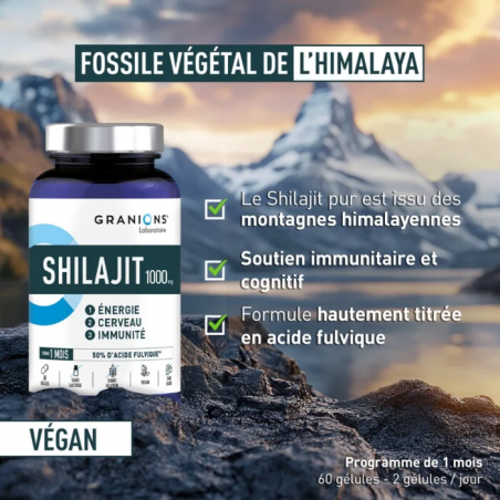 Granions Shilajit 1000mg Gélules - Paramarket.com