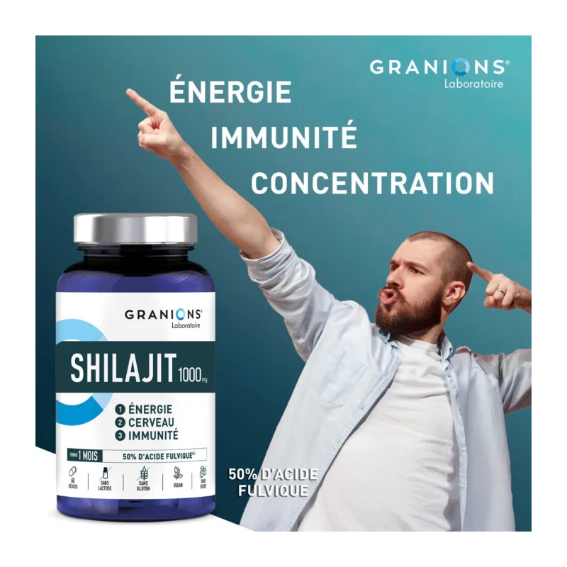 Granions Shilajit 1000mg Gélules - Paramarket.com