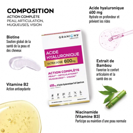 Granions Acide Hyaluronique Ultra Dosé 600mg - Paramarket.com
