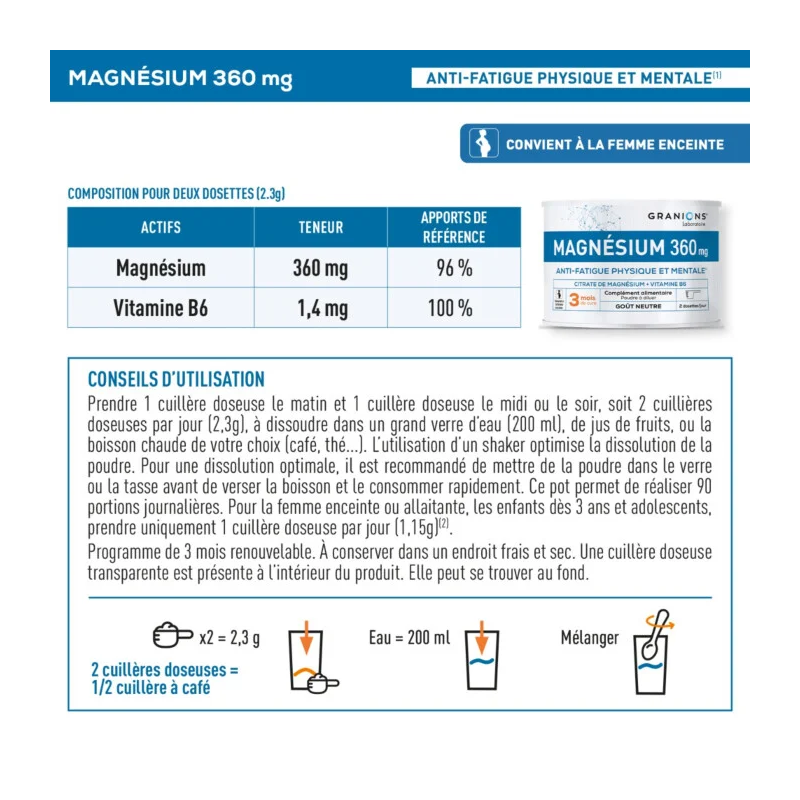 Granions Citrate De Magnesium 360mg Poudre – Paramarket.com