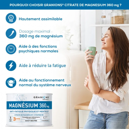 Granions Citrate De Magnesium 360mg Poudre – Paramarket.com