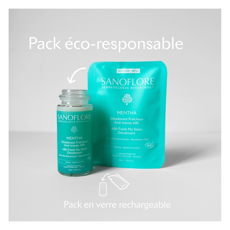 Sanoflore Déodorant Mentha 48h Roll-on Recharge - Paramarket.com