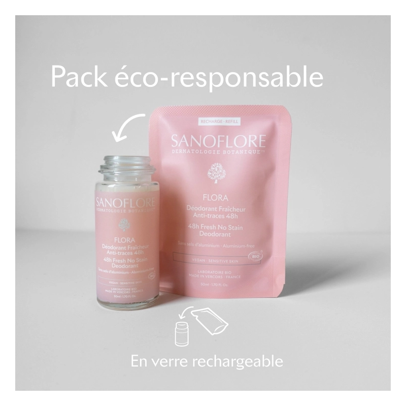 Sanoflore Déodorant Flora 48h Roll-on Recharge - Paramarket.com