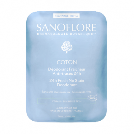 Sanoflore Déodorant Coton 24h Roll-On Recharge - Paramarket.com