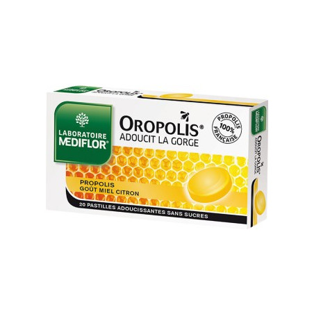 Oropolis Pastille Adoucissante Miel-Citron des laboratoires Mediflor