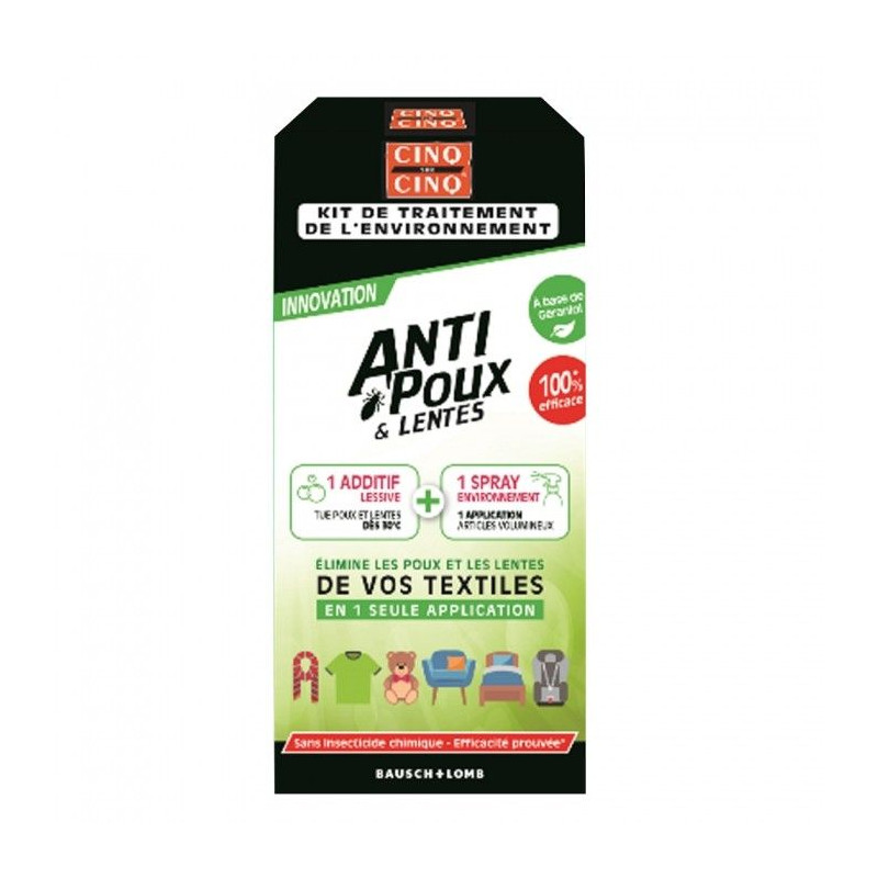 ANTI-POUX ET LENTES Kit de traitement de l'environnement
