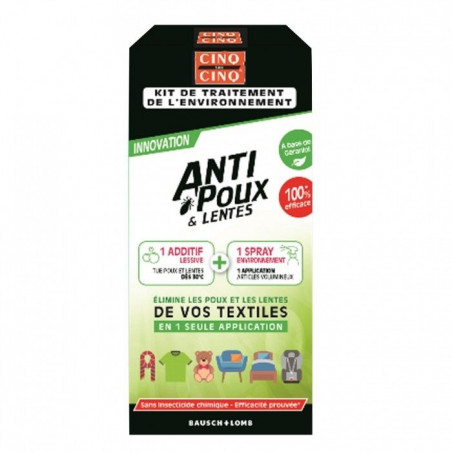 ANTI-POUX ET LENTES Kit de traitement de l'environnement