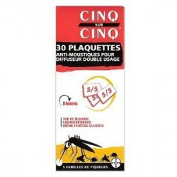 Diffuseur Anti-Moustique Recharge Plaquette de Cinq Sur Cinq