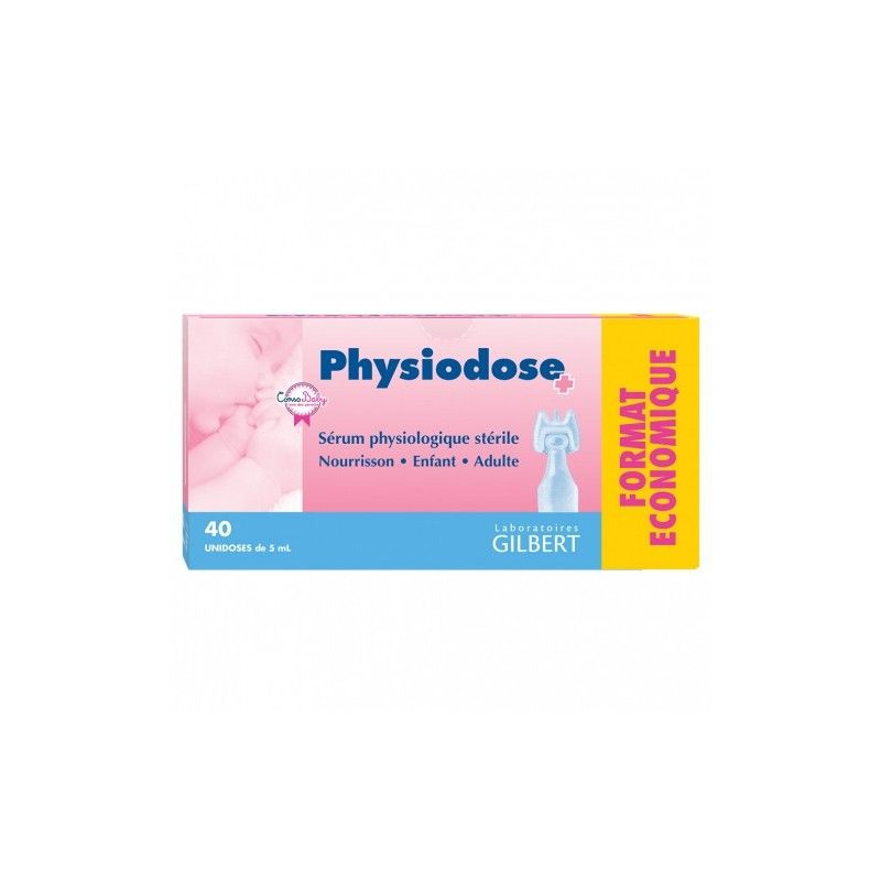 Physiodose Sérum Physiologique 40 Unidoses des laboratoires Gilbert
