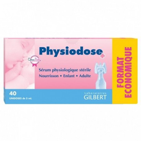 Physiodose Sérum Physiologique 40 Unidoses des laboratoires Gilbert