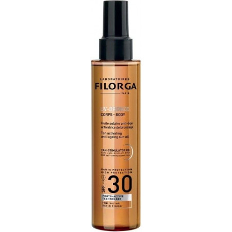 UV-BRONZE BODY SPF30 Huile Solaire Anti-âge Activatrice de Bronzage